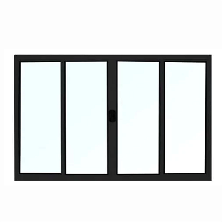 Vitro 4 Folhas sem Grade Linha Modular Alumínio Preto Cmc