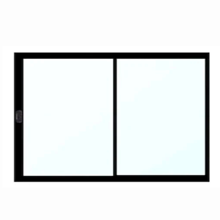 Vitro 2 Folhas Folhas sem Grade Linha Modular Alumínio Preto Cmc