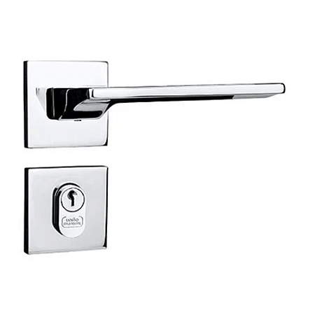 Fechadura Safira Roseta Quadrada 40mm Comada Inox Externa União Mundial
