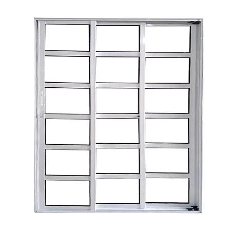 Porta Correr 3 Folhas com Travessa Alumínio Branco Linha 25 Premium