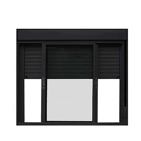 Janela com Persiana Integrada Alumínio Preto Linha Premium Lux