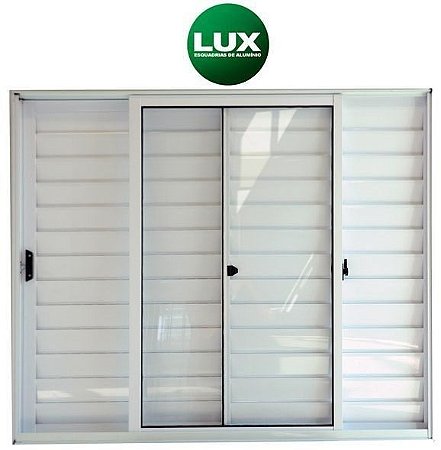 VENEZIANA 3 FOLHAS SEM GRADE LINHA NORMATIZADA ALUMÍNIO BRANCO LUX