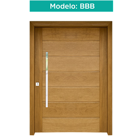 Kit Porta Pivotante Premium Personalizada Madeira Maciça Cedro-Arana Montada com Batente Guarnições 2 lados e Fechadura Rolete