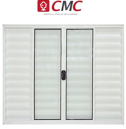 VENEZIANA DE CORRER 6 FOLHAS  SEM GRADE LINHA MODULAR - ALUMÍNIO BRANCO CMC ESQUADRIAS