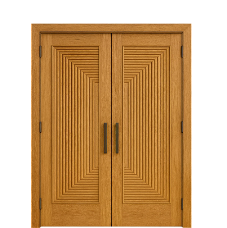 Portal Dubai 2 Folhas Abrir com Batente Cx 14 Madeira Maciça Cedro Arana com Ferragens