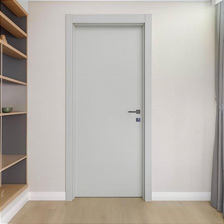 Kit Porta Pronta Concrem Innovazione Velar Alto Padrão Batente Regulável até de 15 até 21cm com Guarnições 2 Lados Fechadura Arouca e Dobradiças