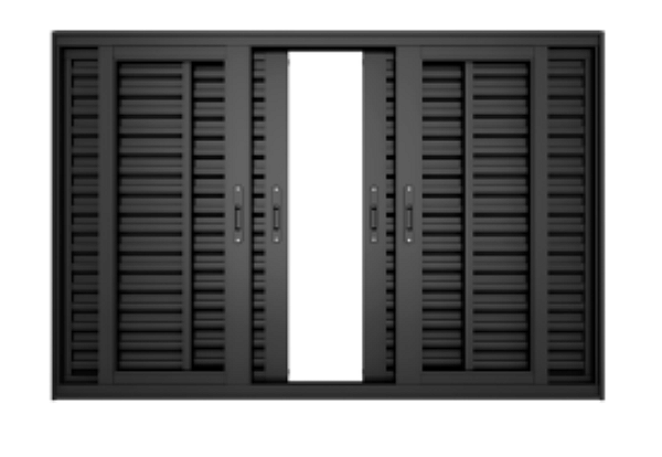 Veneziana 6 Folhas sem Grade Linha Classic 25 Alumínio Preto Cmc