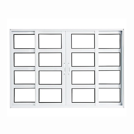 Vitro 4 Folhas com Travessa Alumínio Branco Linha 25 Premium