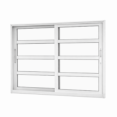 Vitro 2 Folhas com Travessa Alumínio Branco Linha 25 Premium