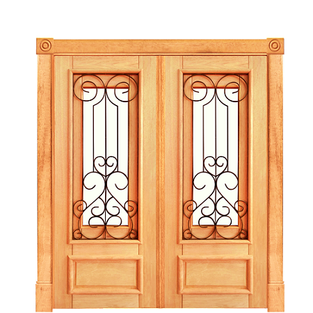 Portal Toscana 2 Folhas Abrir com Almofada Batente 14 Madeira Maciça Cedro-Arana com Ferragens