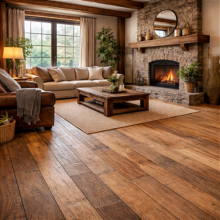 Assoalho em Madeira de Demolição Peroba-Rosa Rústico Tábuas de 19x1,8mm