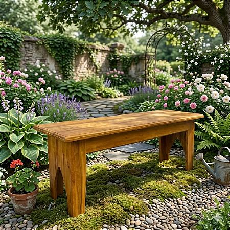 Banco Catedral Madeira Maciça Peroba-Rosa com verniz