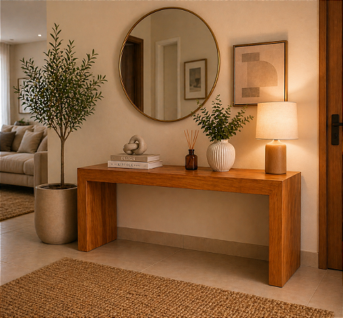 Aparador para Sala em Madeira Maciça Peroba-Rosa com verniz