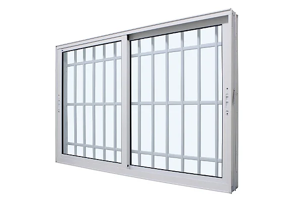 Vitro 2 Folhas Móveis com Grade Linha Super 25 sem Grade Alumínio Branco - JAP Perfecta Max