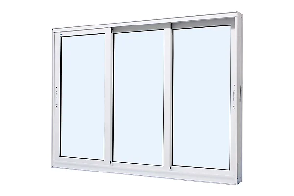 Vitro 3 Folhas Móveis sem Grade Linha Super 25 sem Grade Alumínio Branco - JAP Perfecta Max
