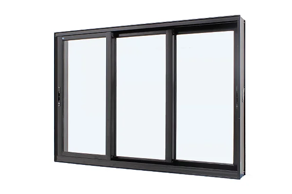 Vitro 3 Folhas Móveis sem Grade Linha Super 25 sem Grade Alumínio Preto - JAP Perfecta Max
