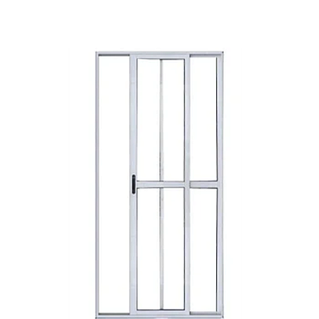 Porta Balcão 2 Folhas com Fechadura Linha Max Alumínio Brilhante Lux