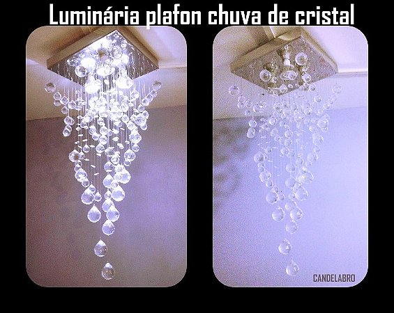 LUMINÁRIA  PLAFON CHUVA DE  CRISTAL