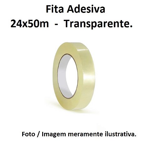 Fita Adesiva Transparente - 24x50m. - Caixa C/ 10 Unidades - R.A2print  Etiquetas & Ribbons