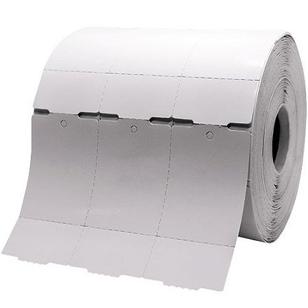 1 Rolo, Etiqueta TAG , Cartão, 35x60mm com 03 Colunas e Picote, p/ Roupa, Confecção, Artesanato, Artigo Textil e Outros.