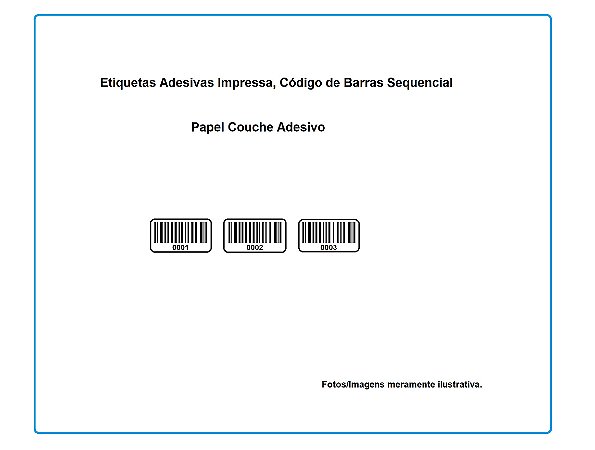 Etiquetas Adesiva Impressas Código de Barras ou Sequencial - Tamanho 2,7x1,5cm