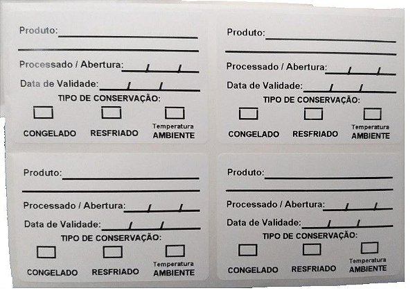 Etiquetas Anvisa P/ Validade Alimentos Comidas Congelados, Reembalados, Restaurantes, Padarias