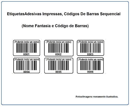 Etiquetas Adesiva Personalizada Impressas Código de Barras ou Sequencial - Com 1.000 Etiquetas