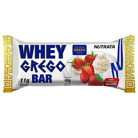 WHEY GREGO BAR NUTRATA - MORANGO COM CHANTILLY