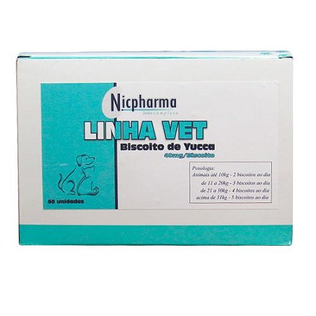 Biscoito de Yucca 40mg/un 60un Vet Nicpharma