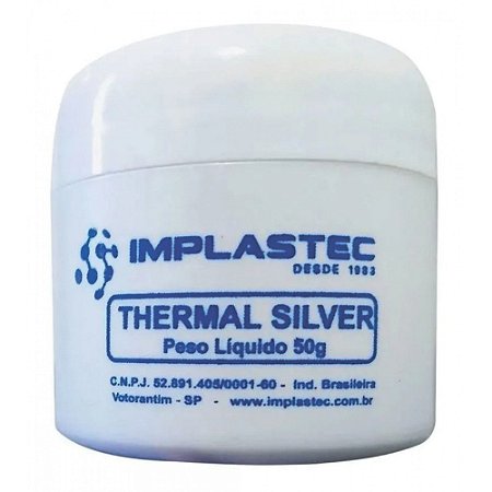 Pasta Térmica Implastec Thermal Silver, Pote de 50g