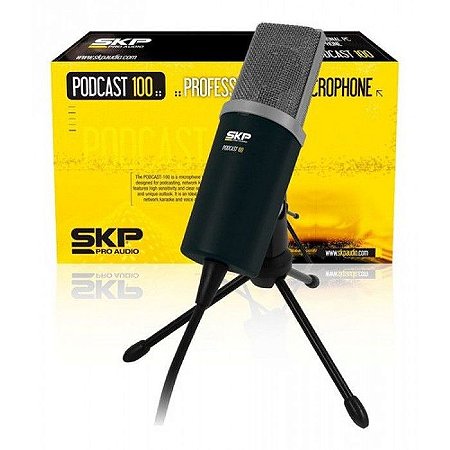 Microfone Condensador Skp Podcast 100 Profissional Youtuber!