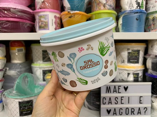 Tupper Caixa Sal Grosso Floral 1 kg / 1,1 L