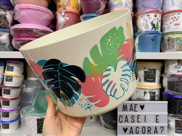 Tigela Ilúmina 6,6 Litros Folhas Tropicais