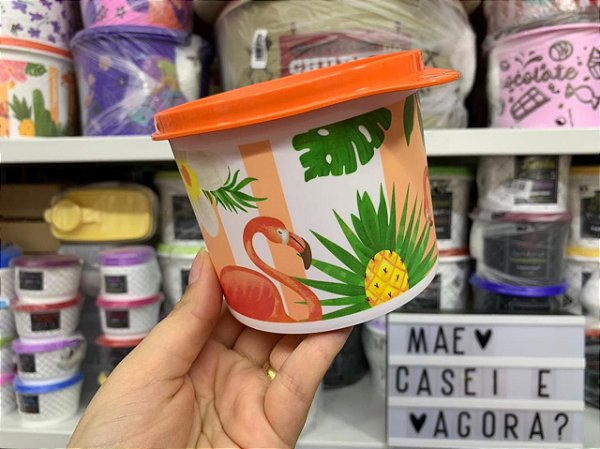 Tupper Redondinha 500 ml Flamingo