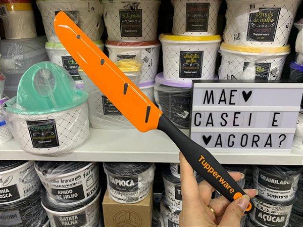 Espátula de Silicone Fina Laranja e Preta Essencial