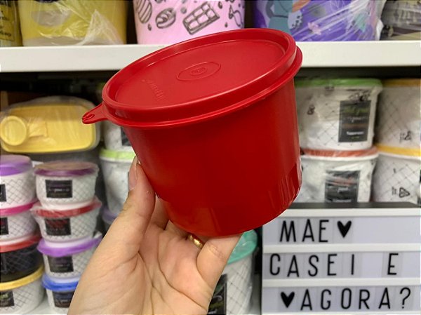 Tupper Redondinha 500 ml Vermelha Importada