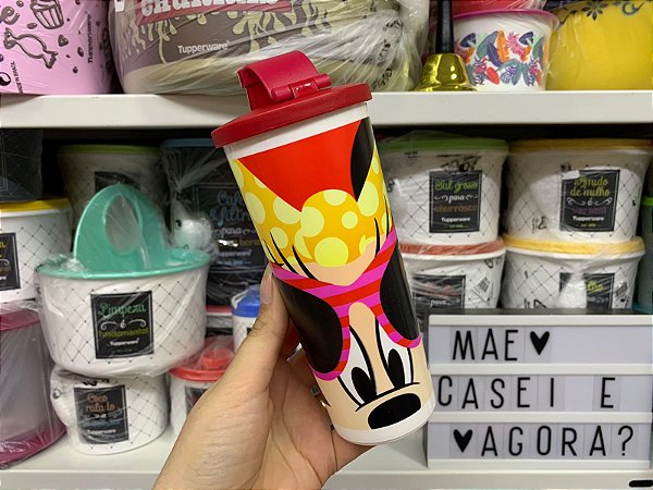 Copo com Bico 470 ml Minnie Óculos de Sol