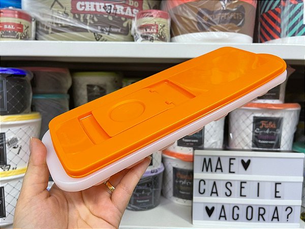 Forma de Gelo 14 Cubos Laranja com Branco