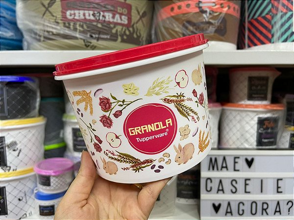 Tupper Caixa Granola Floral 1,7 Litros