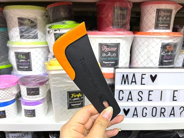Mini Espátula de Silicone Laranja e Preta Essencial