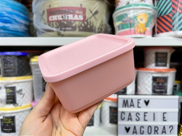 Refri Line Quadrado 650 ml Rosa Claro