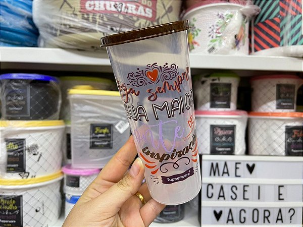 Copo com Tampa 470 ml Fonte e Inspiração
