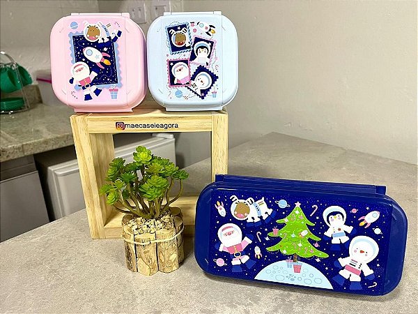 Kit 3 Peças Tupper Snack Natal