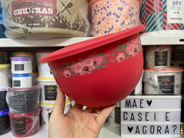 Tigela Murano 2,5 Litros Orquideas Vermelha