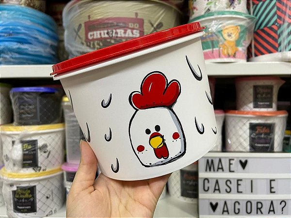 Tupper Caixa 2,4 Litros Galinha - Linha Fazendinha