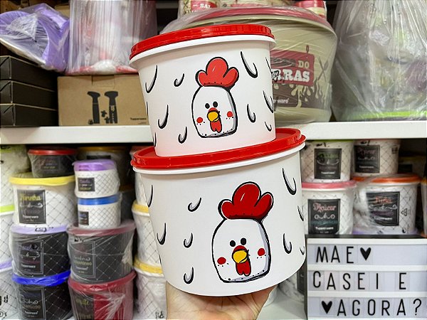 Kit 2 Peças Tupper Caixa Galinha