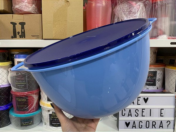 Jumbo Criativa 14 Litros Azul Claro Tampa Azul Escuro