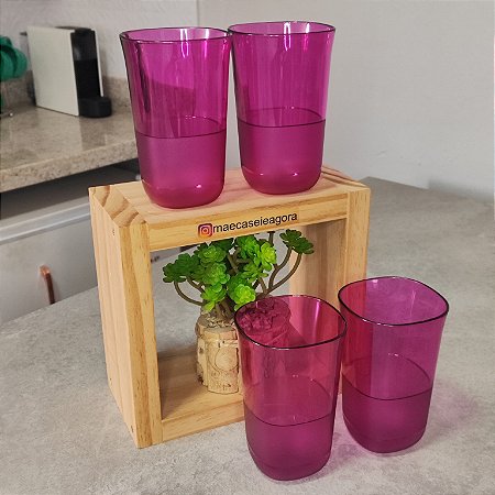 Kit 4 Unid. Copo Mágico Roxo 400 ml