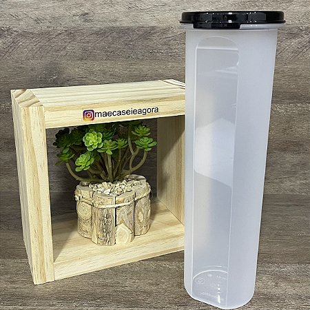 Modular Redondo 5 - 1,1 Litros Transparente com Tampa Preta