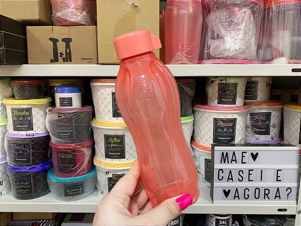 Eco Tupper 500ml Coral Claro Rosca
